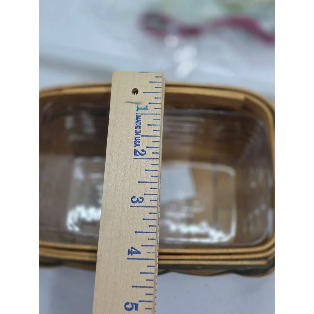 VTG‎ Longaberger Tree Trimming 2002 Treats Basket Green Woven Fabric Liner Box